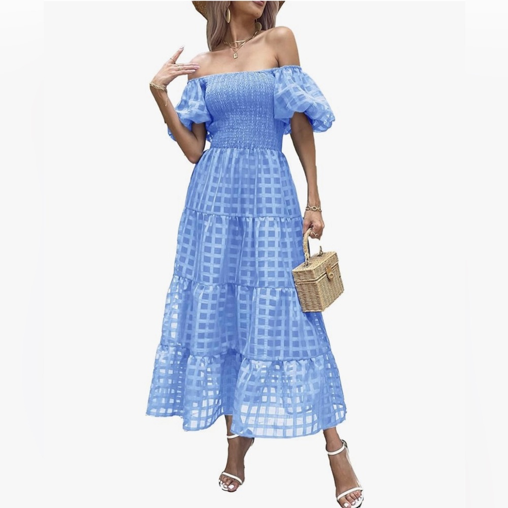 NWT- Pretty Blue Women's Casual Summer Dress